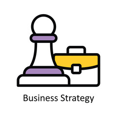 Business Strategy vector Filled outline Design illustration. Symbol on White background EPS 10 File