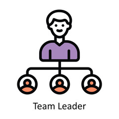 Team Leader vector Filled outline Design illustration. Symbol on White background EPS 10 File