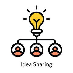 Fototapeta premium Idea Sharing vector Filled outline Design illustration. Symbol on White background EPS 10 File
