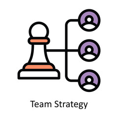 Team Strategy vector Filled outline Design illustration. Symbol on White background EPS 10 File