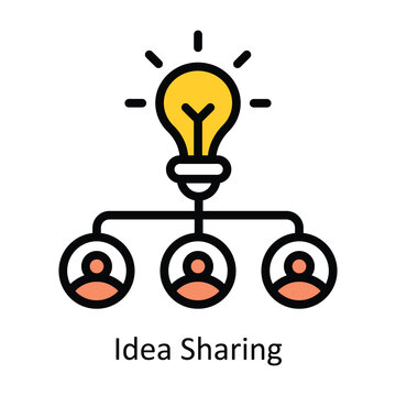 Idea Sharing vector Filled outline Design illustration. Symbol on White background EPS 10 File