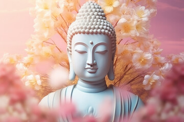 Lord buddha statue. idol in buddhism - obrazy, fototapety, plakaty