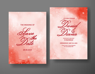 Wedding invitation with abstract watercolor background