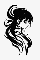 Black and white women tattoos, anime style.