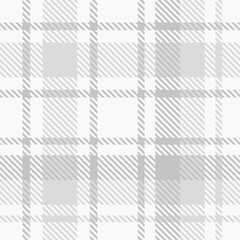White Tartan Plaid Pattern Seamless. Check fabric texture for flannel shirt, skirt, blanket
