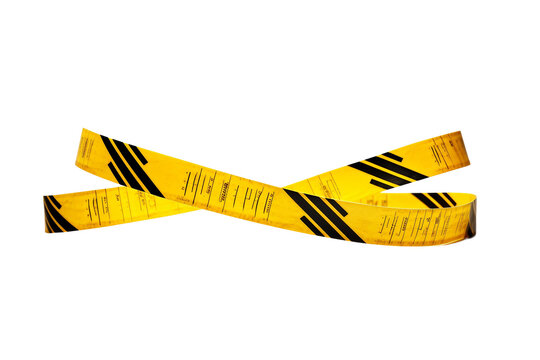 Yellow Crime Scene Barrier Tape Isolated on Transparent Background