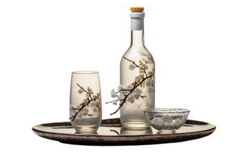 Foto op Plexiglas Sake Set and Cups Isolated on Transparent Background © Cool Free Games