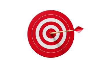 Direct Hit Target with Arrow Isolated on Transparent Background