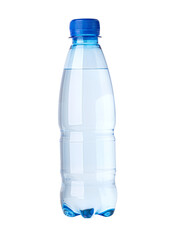 Blue plastic water bottle