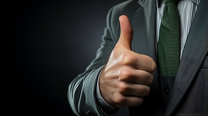 businessman showing thumbs up