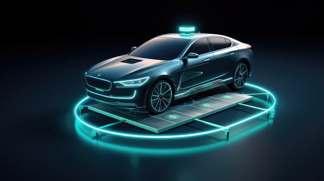 transportation wireless car charging illustration technology transport, battery power, drive charge transportation wireless car charging