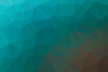 Bright  blue green gradient polygon pattern. Low poly design. Vector illustration
