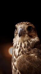 Arabian falcon at Bedouin camp in United Arab Emirates