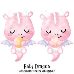Obraz na płótnie Canvas Cute Pink Dragon, Dragon, Year of the dragon