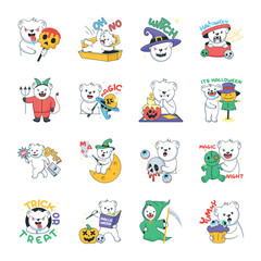Bundle of Halloween Day Doodle Stickers 

