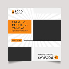 Vector digital business marketing banner template editable minimal square flyer template