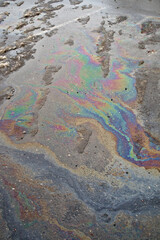 oil spill on tarmac