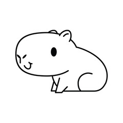 Obraz premium Cute cartoon capybara. Perfect for coloring page or book for illustration.