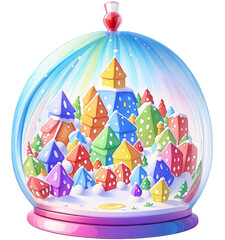 Watercolor Christmas Cloche Filled Clipart