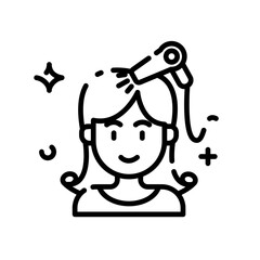 Hair Style Salon Line Icon