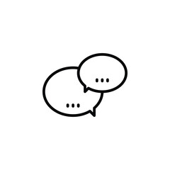 Speech bubbles outline icon. Vector illustration. The isolated icon suits the web, infographics, interfaces, and apps.v