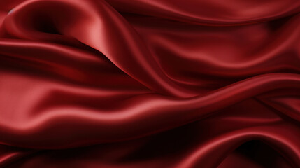 Obraz premium Dark red silk texture with soft waves