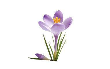 True-to-Life Crocus Flower Portrait On White or PNG Transparent Background
