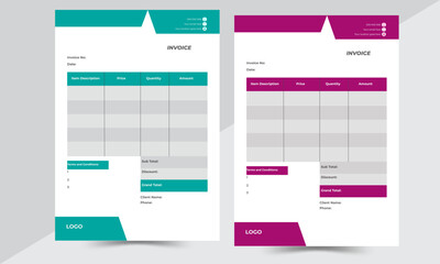 Invoicing quotes, money bills or price invoices set.