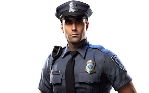 Photorealistic Official Law Enforcement Garb Painting On White or PNG Transparent Background