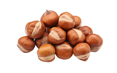 Obraz premium Detailed Unprocessed Nuts in Realism On White or PNG Transparent Background