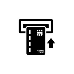 Insert card flat vector icon. ATM card insertion