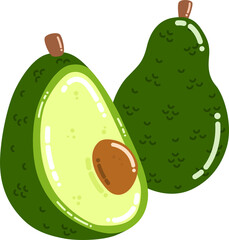 Green Avocado Illustration