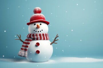 snowman in the snow background