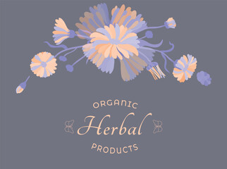 Vector illustrations for floral or herbal products