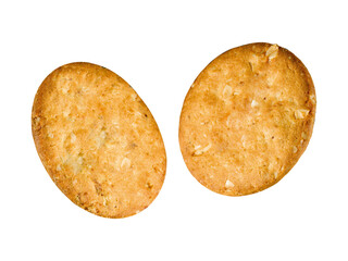 Homemade oatmeal biscuits isolated on a white background,  oats biscuits