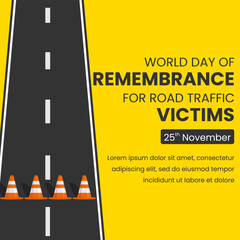 Vector graphic of World Day of Remembrance for road traffic victims
