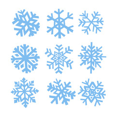 Fototapeta premium Set of Snowflakes Silhouette Collection