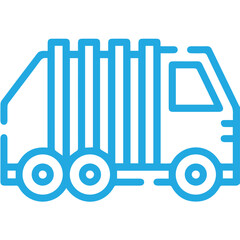 trash truck minimal flat icon