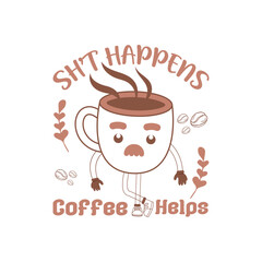 Retro Coffee vector t-shirt design