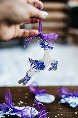 Christmas decorations. Handmade Christmas toys. New Year. Beautiful pictures.