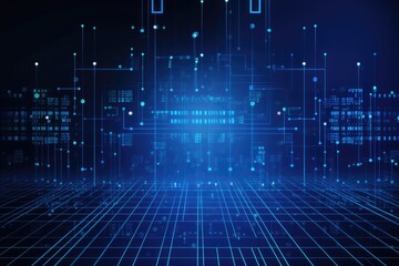 big data concept blue futuristic digital style There is a force of energy attraction in the future world by Generative AI