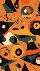 Abstract halloween pattern created with generative AI