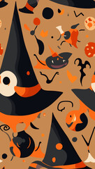 halloween seamless background created with generative AI