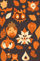halloween background with pumpkin created with generative AI
