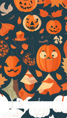 halloween seamless pattern created with generative AI