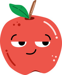 Smirking Apple Character Illustration