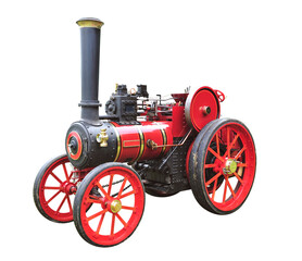 cut out image of Old steam traction engine