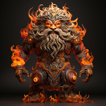 3D cartoon fire god