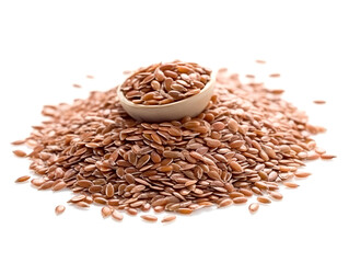 Flax seeds isolated on white background.