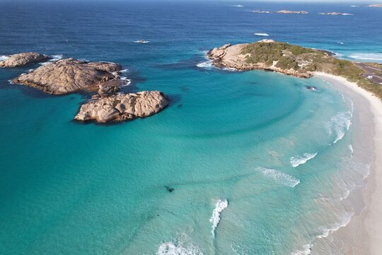 Coastline of Twilight Beach Road, Dalyup, Western Australia. Aerial drone images.